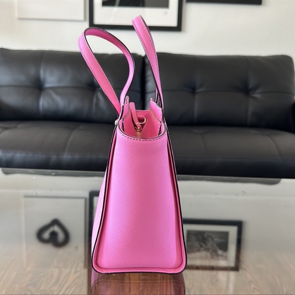 EUC Kate Spade Pink leather handbag satchel purse crossbody - Picture 4 of 16